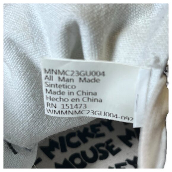 Disney Mickey Mouse tennis shoes black canvas lace up Ground up Size M 10.5 L 12 - Picture 11 of 13